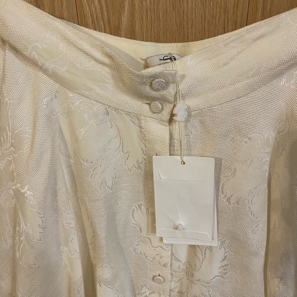 CO Cream floral jacquard midi skirt Buttons In the Front Size S. - Picture 4 of 9